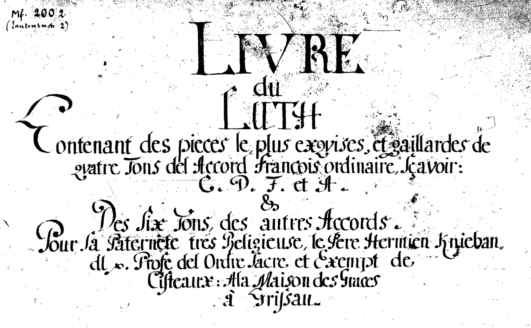 Page de titre du manuscrit de Wrocław 2002